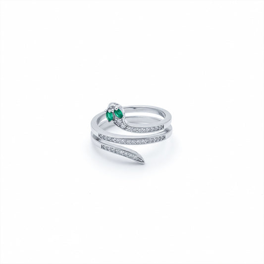 Mystic Emerald Diamond Wrap Ring jewellery product view 1