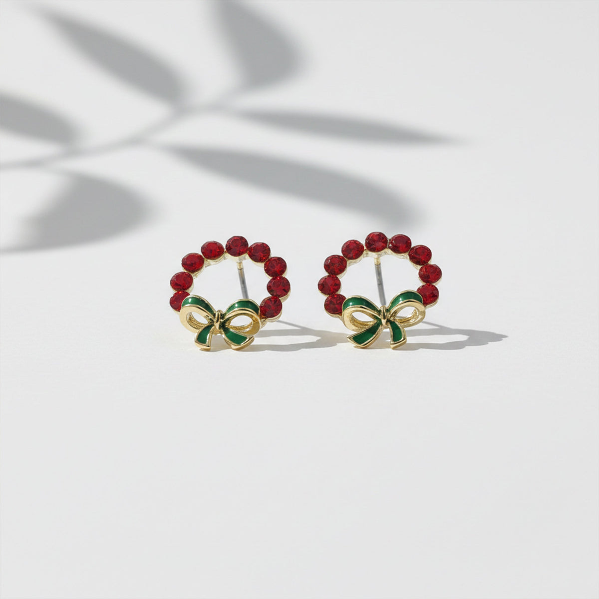 Crimson Elegance Bow Circle Earrings jewellery product view 5