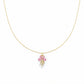 Dainty Pink Flower Gold Necklace jewellery product view 4