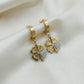 Luck Clover Gold Drop Earrings jewellery product view 4