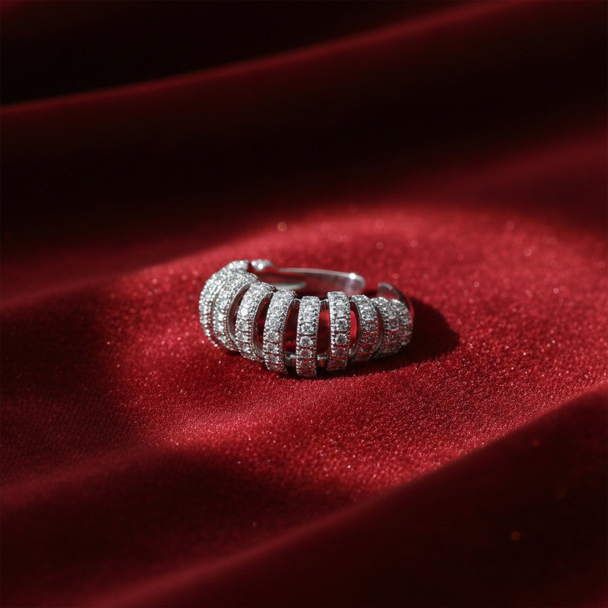 Luxe Pave Diamond Open Band Ring jewellery product view 4