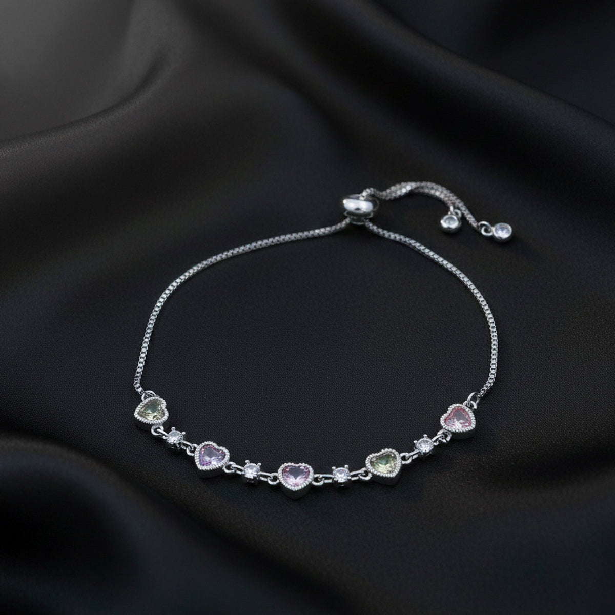 Aurielle Rainbow Heart Elegance Bracelet jewellery product view 5
