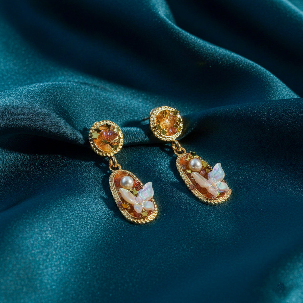 Aurora Butterfly Pearl Earrings jewellery product view 3