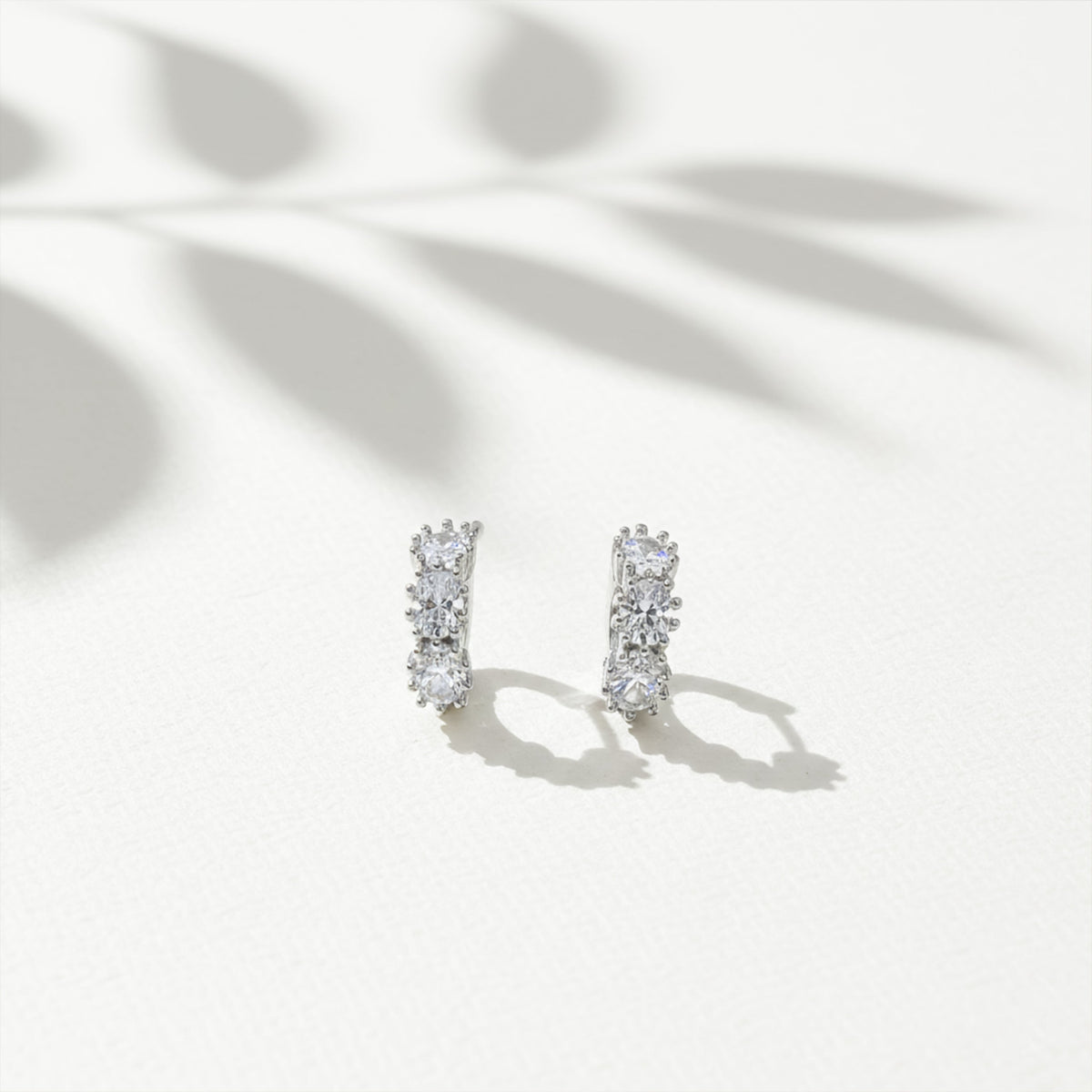 Eterna Glow Triple Diamond Hoops jewellery product view 3