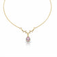 Rose Crystal Teardrop Gold Necklace jewellery product view 5