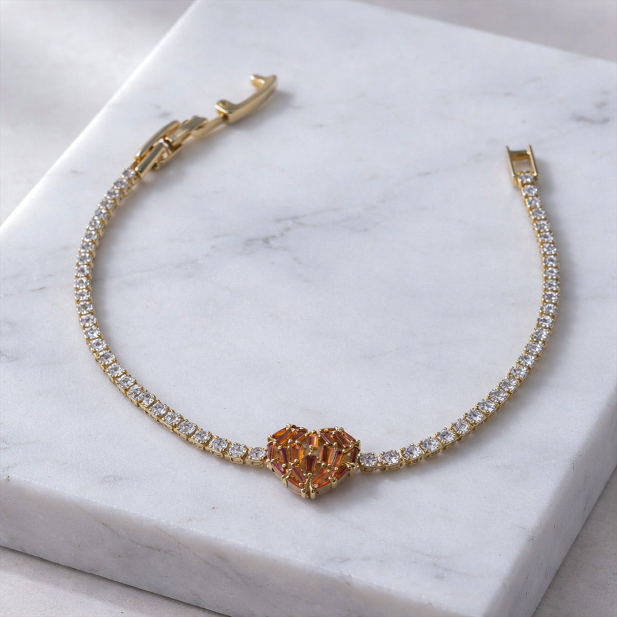 Designer Heart Diamond Tennis Bracelet jewellery product view 3