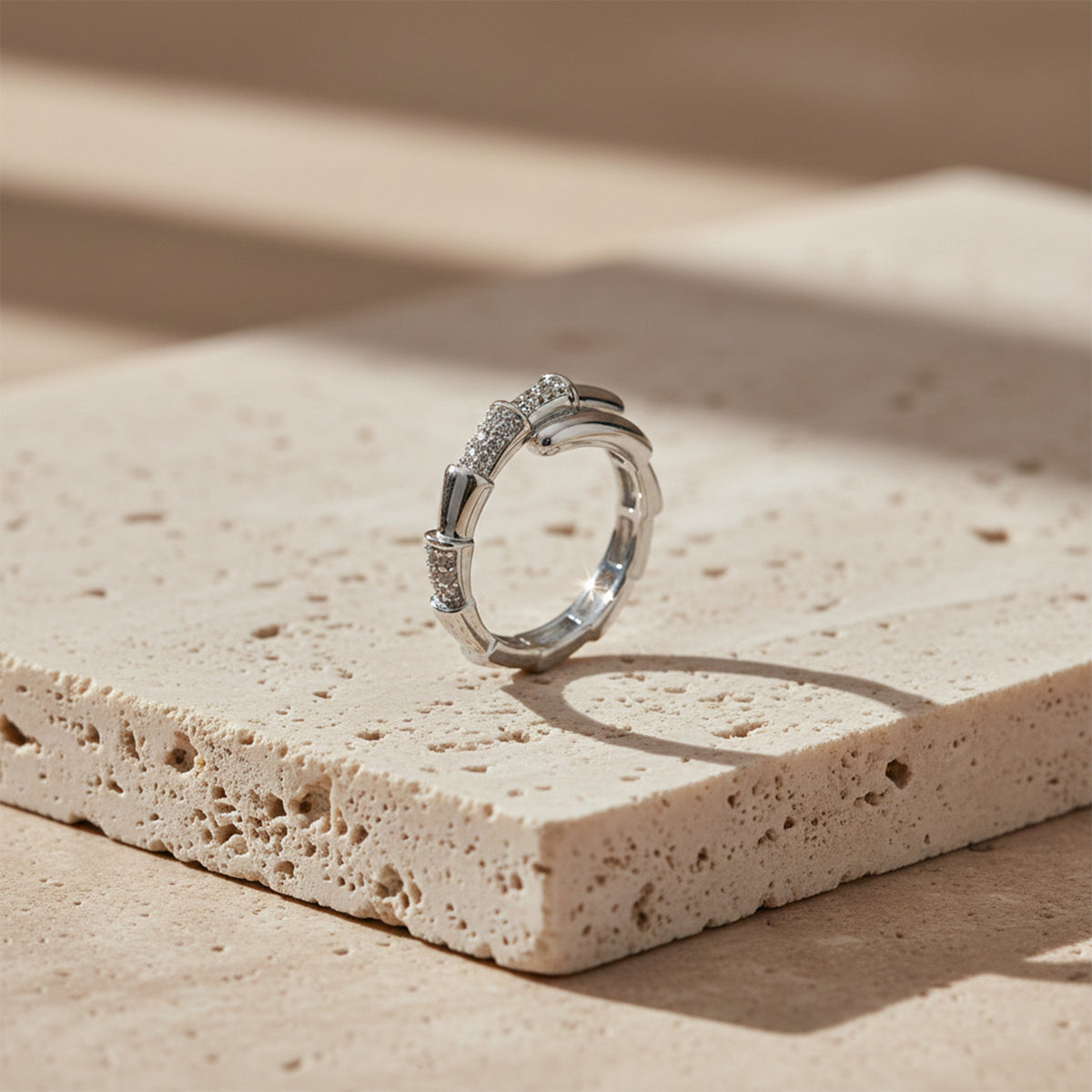Curve Crystal Band Ring jewellery product view 1