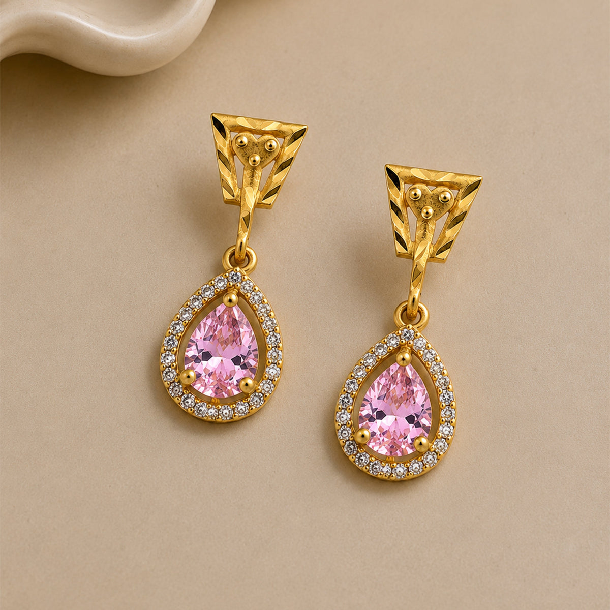 Pink Noor Earrings jewellery product view 1