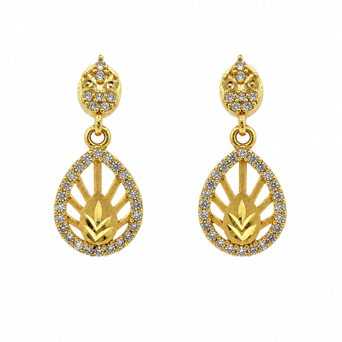 Kamal Leaf Earrings jewellery product view 2