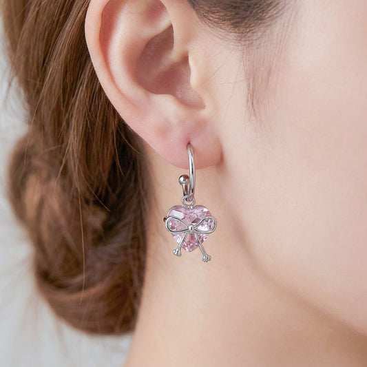 Blush Heart Luxe Bow Hoop Earrings jewellery product view 2