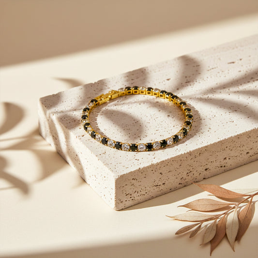 Black & Gold Imperial Tennis Bracelet jewellery product view 2