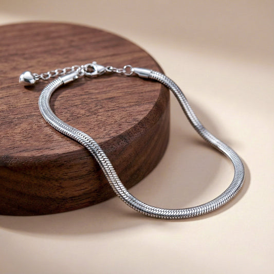 Modern Sleek Snake Chain Anklet jewellery product view 1