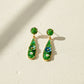 Elegant Green Floral Drop Earrings jewellery product view 3