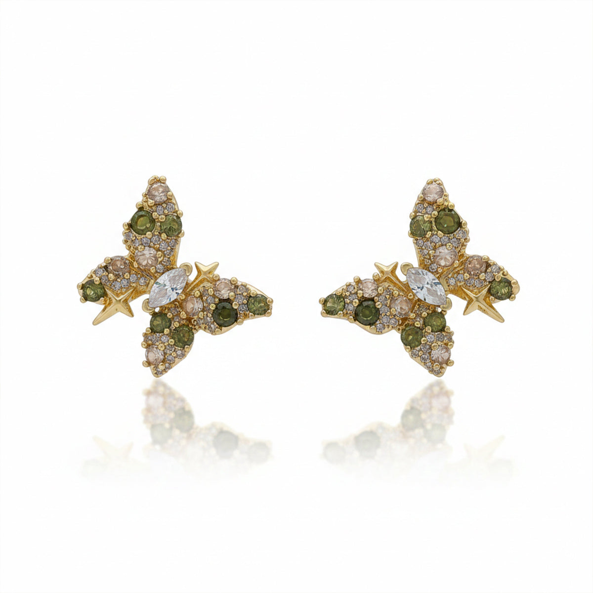 Emerald Flutter Luxe Earrings jewellery product view 6