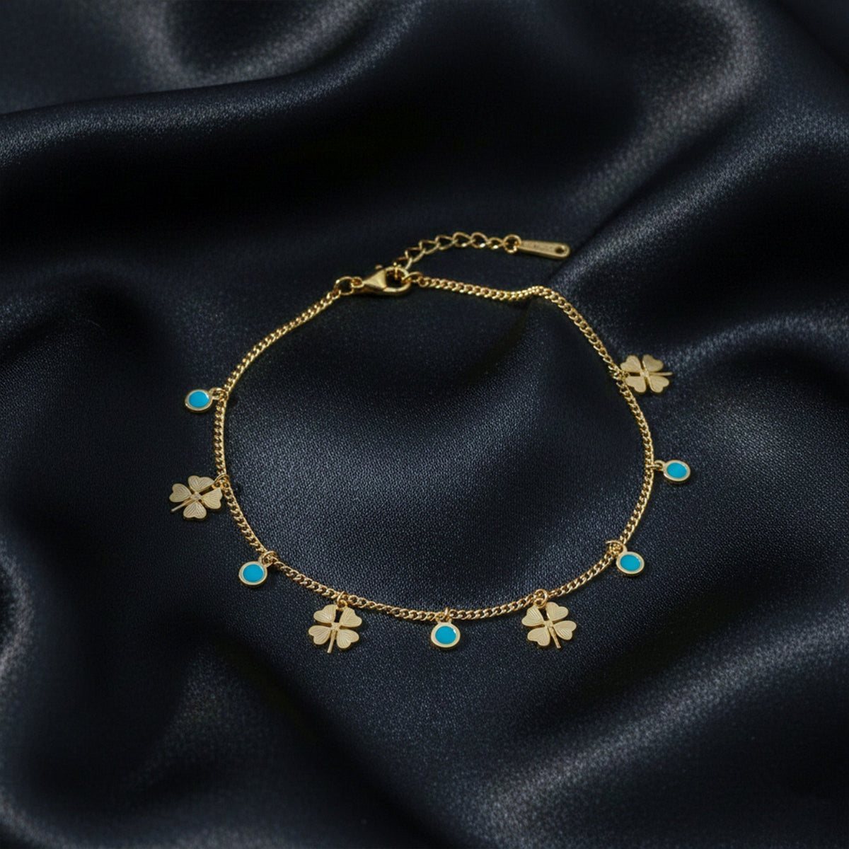Celestial Clover Nazar Gold Bracelet jewellery product view 3