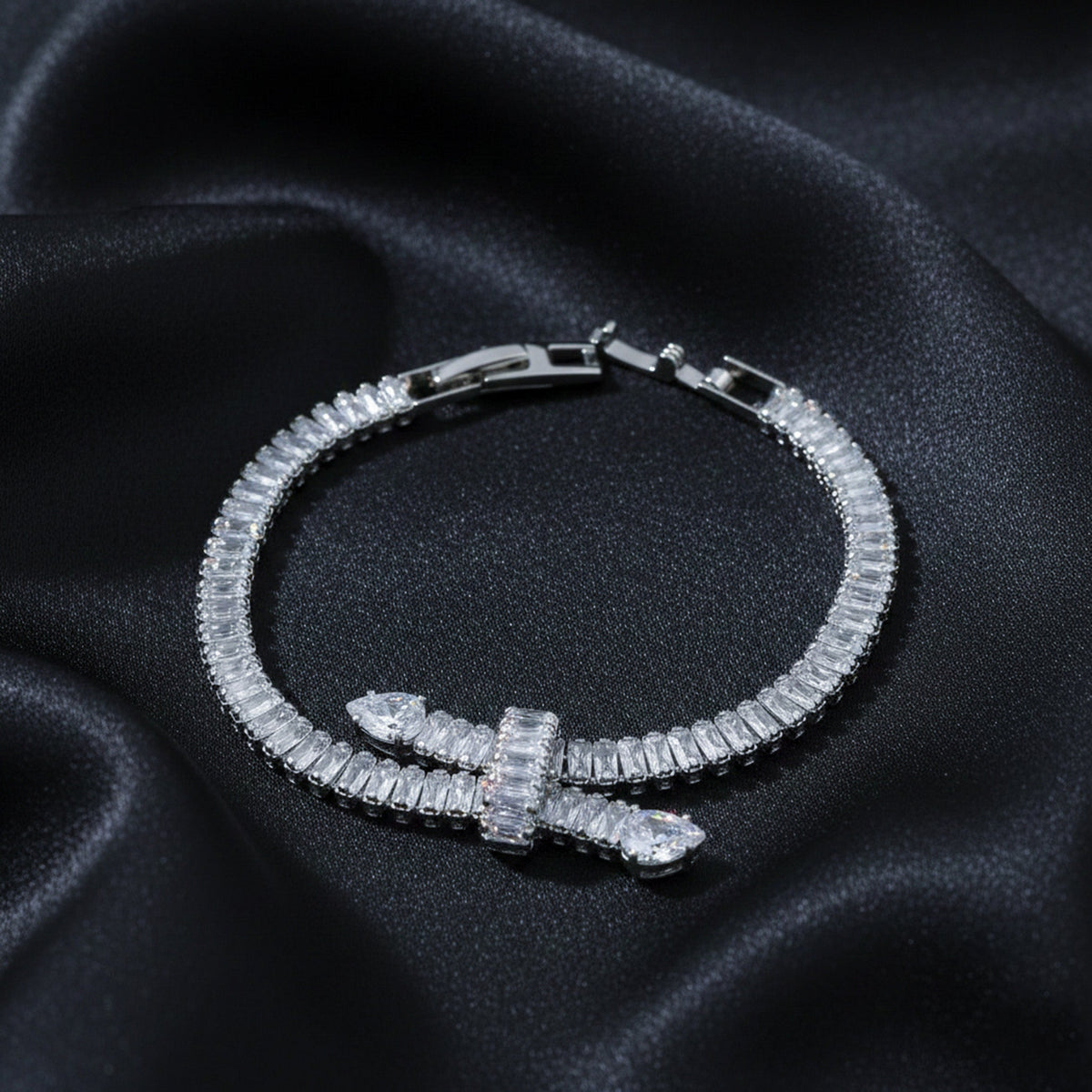 Aurielle Crystal Baguette Bracelet jewellery product view 4