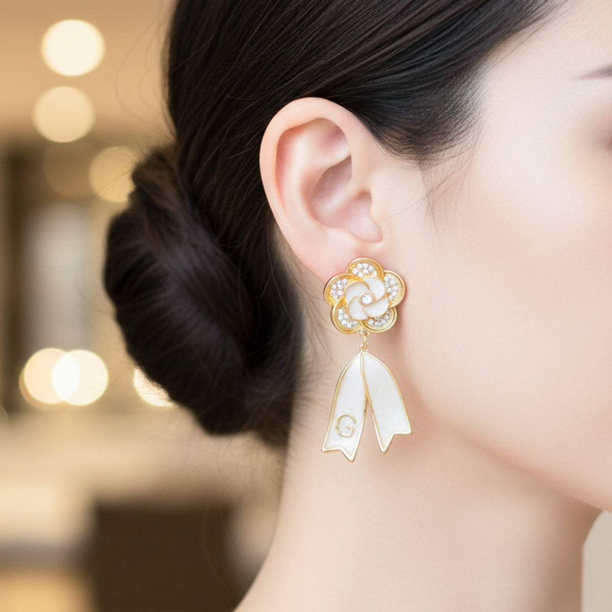 Aurelia Floral Grace Earrings jewellery product view 4