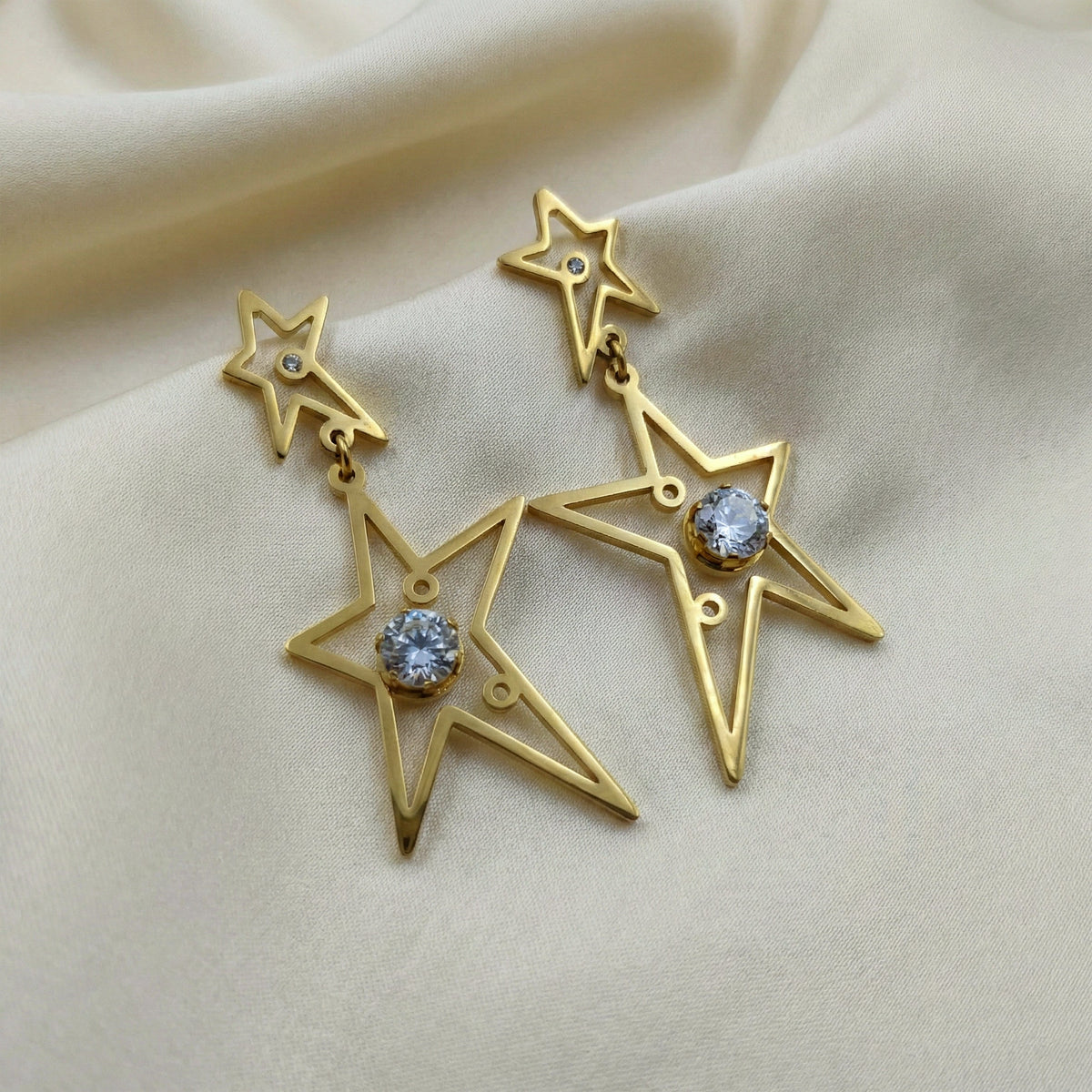 Galaxy Star Dangle Earrings jewellery product view 4