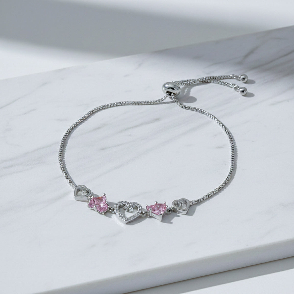Rosé Lumière Heart Crystal Bracelet jewellery product view 4