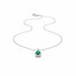 Aurielle Emerald Halo Diamond Necklace jewellery product view 4