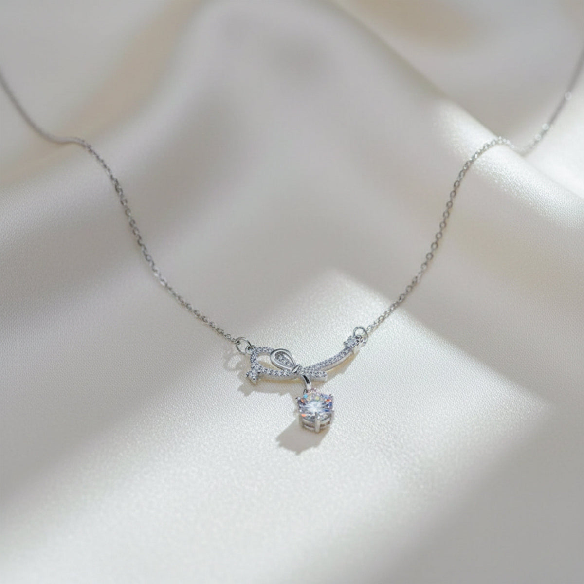 Eterna Infinity Diamond Drop Necklace jewellery product view 3