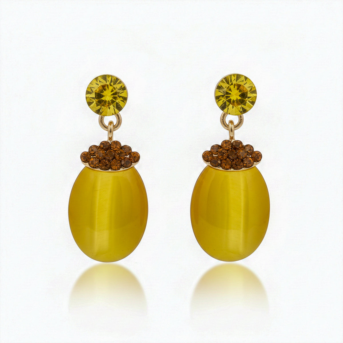 Sunlit Elegance Cat Eye Earrings jewellery product view 6