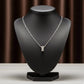 Elegant Silver Double Hoop Diamond Pendant Necklace jewellery product view 5