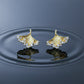 Golden Ginkgo Crystal Earrings jewellery product view 3