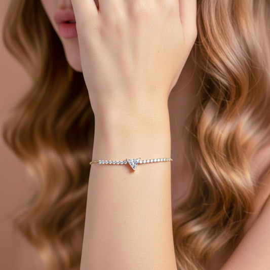 Trinity Diamond Triangle Bracelet jewellery product view 2