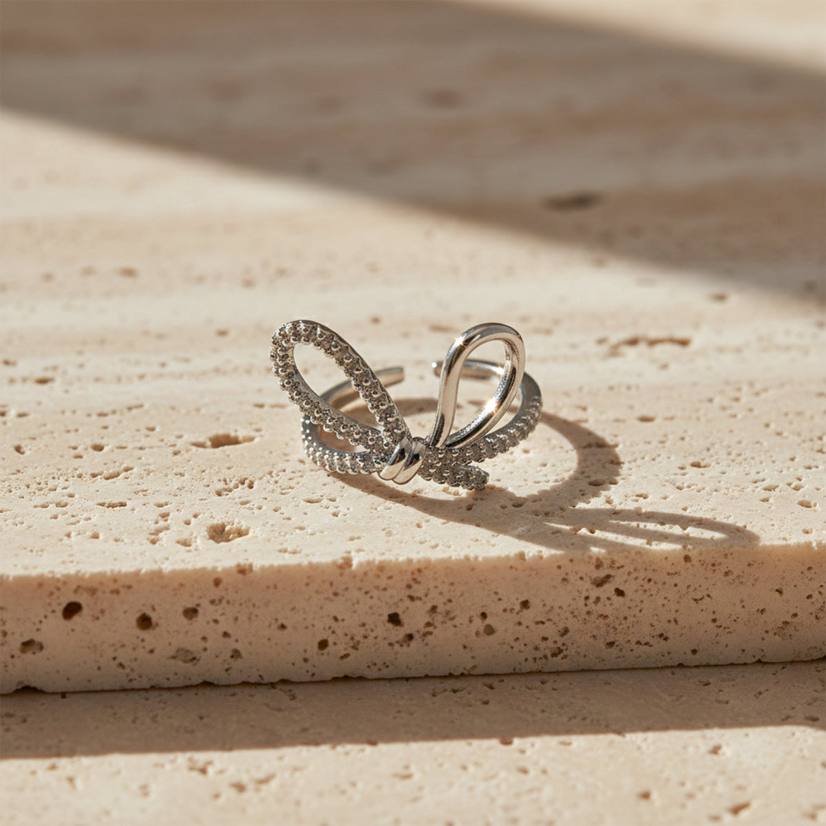 Celeste Sparkle Bow Infinity Ring jewellery product view 2