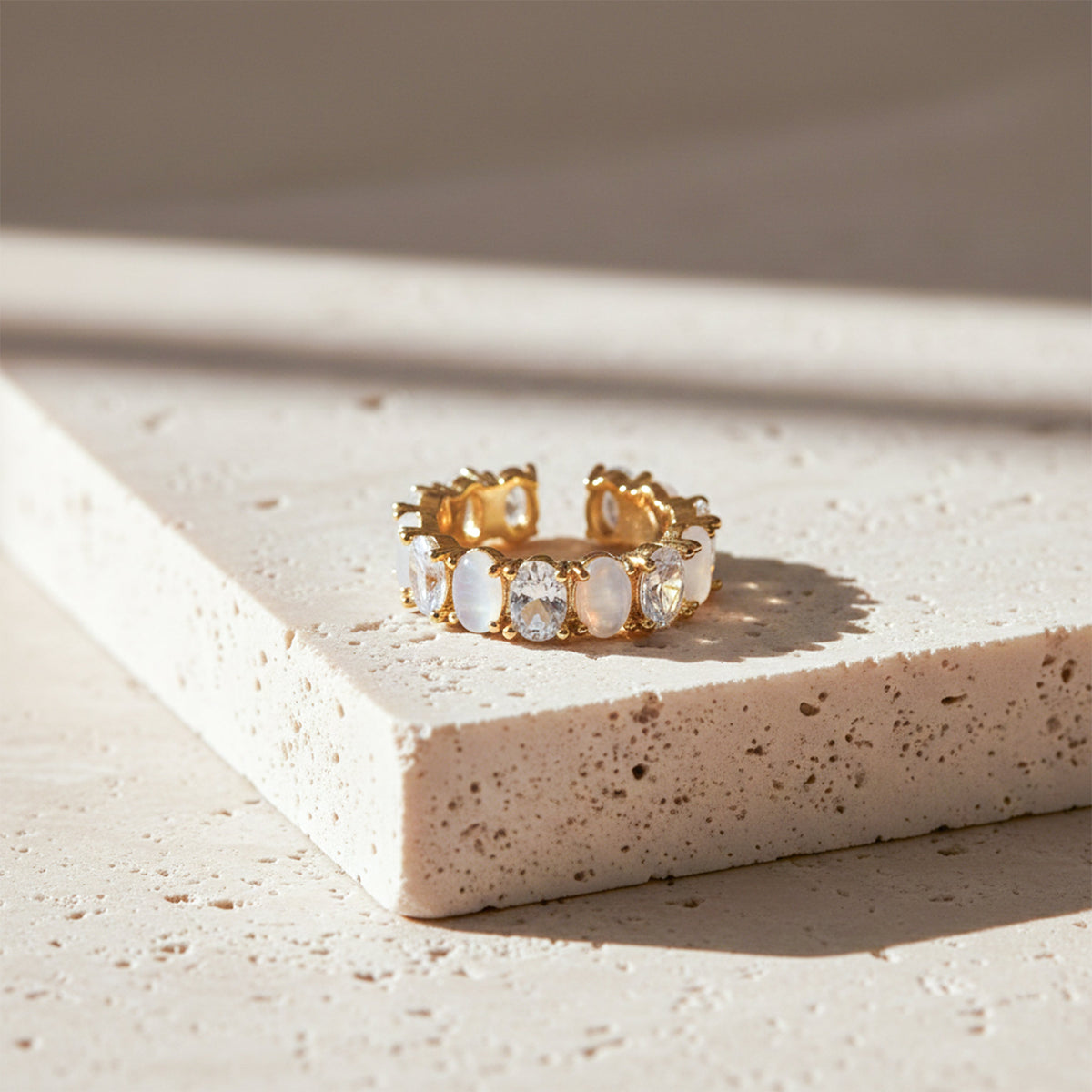 Opaline Luxe Zircon Adjustable Ring jewellery product view 2
