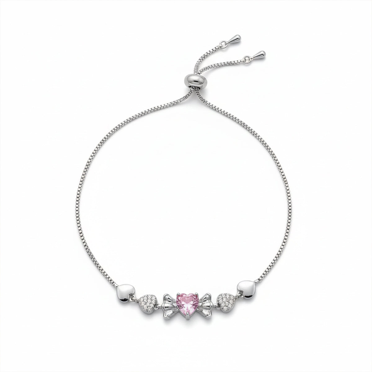 Cupid’s Pink Heart Diamond Bracelet jewellery product view 5