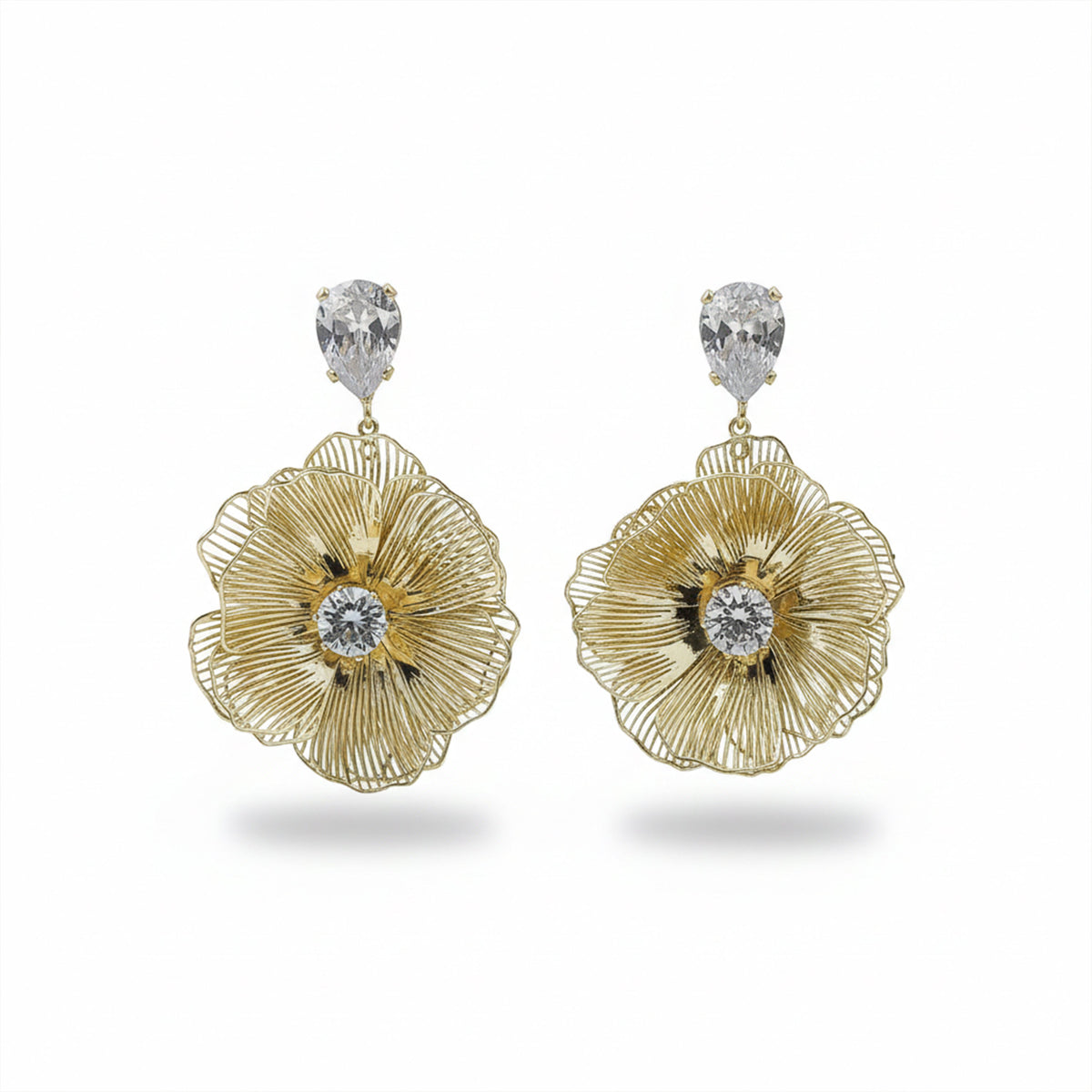 Zeenat Shahi Flower Drop Earrings jewellery product view 6