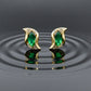 Velvet Green Luxe Curve Earrings jewellery product view 3