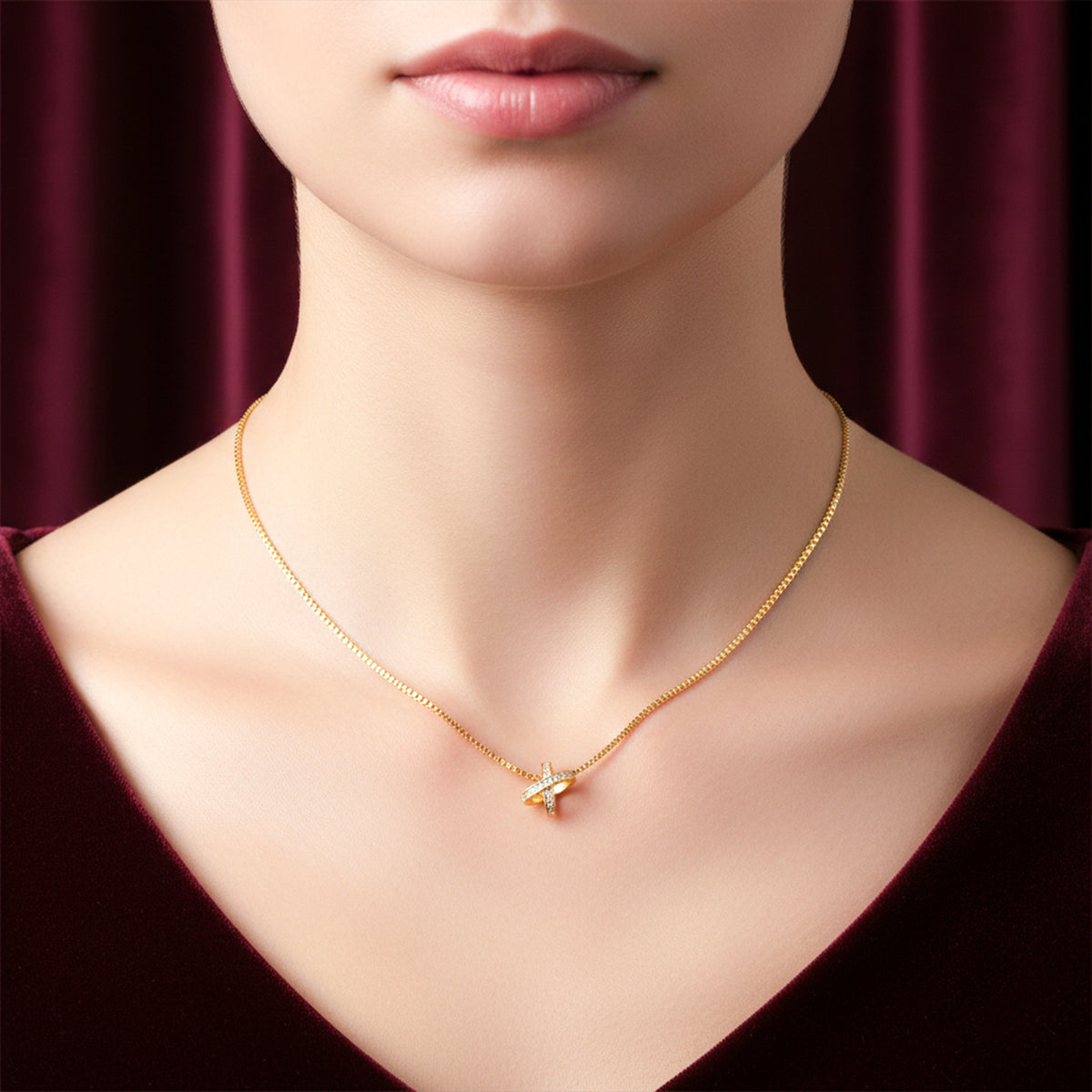 Infinity Cross Diamond Necklace jewellery product view 4