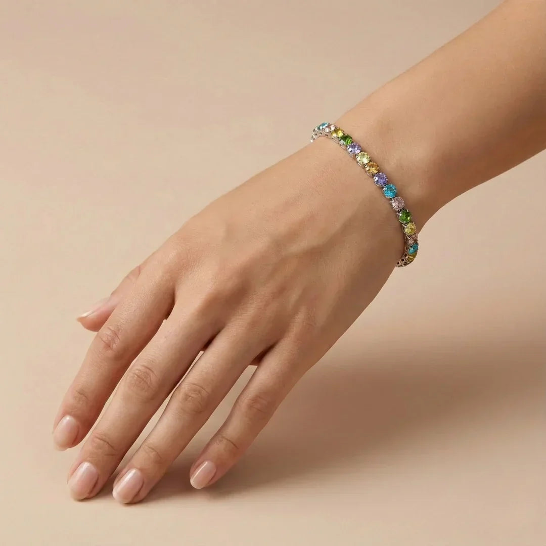 Multi-Color Gemstone Tennis Bracelet jewellery product view 3