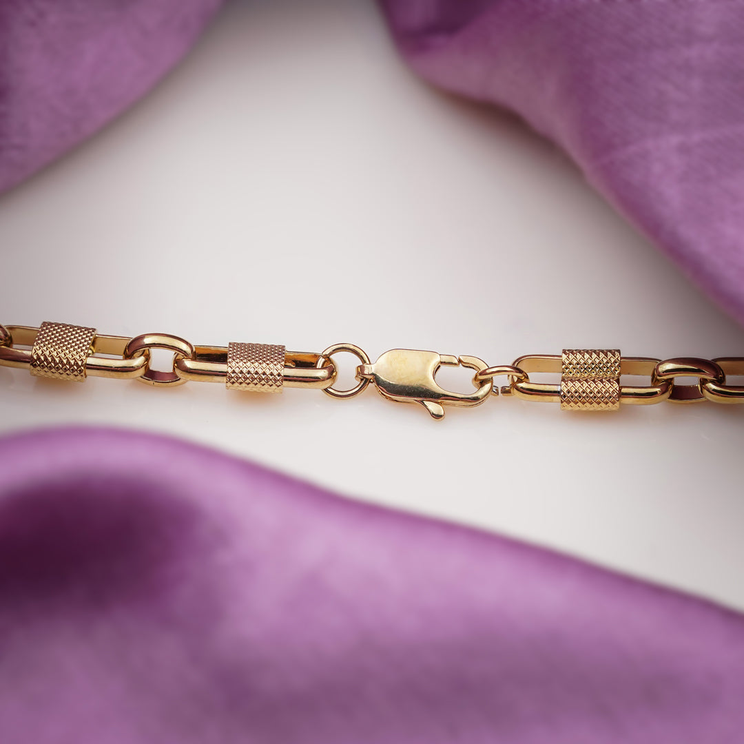 Royal Textured Link Gold Chain jewellery product view 5
