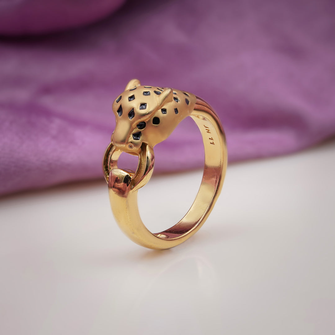 Golden Panther Link Ring jewellery product view 3