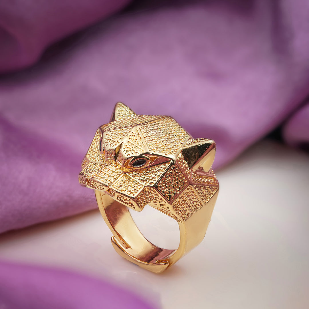 Gold Panther Stealth Band Ring jewellery product view 3