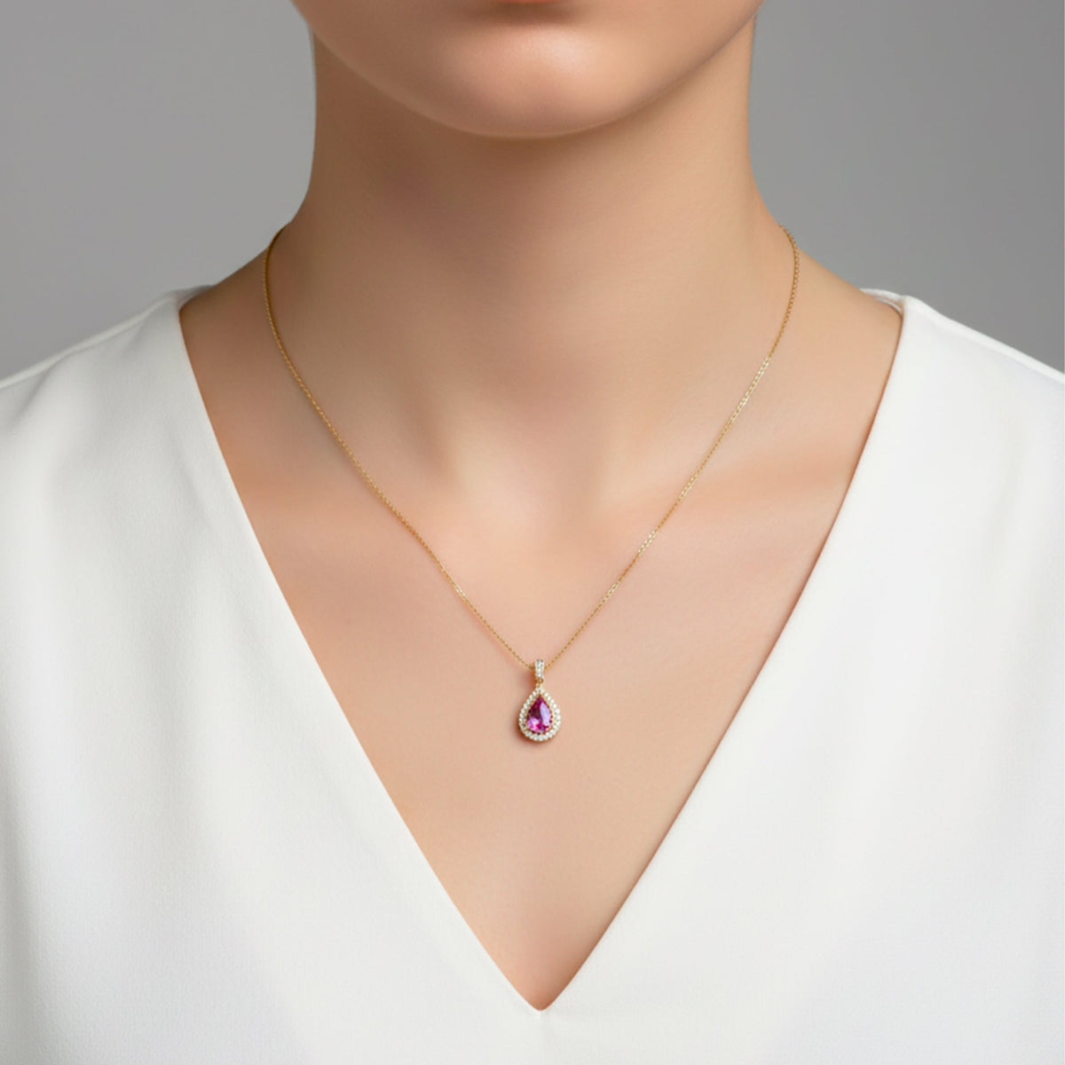 Purple Amethyst Gold Pendant Necklace jewellery product view 5