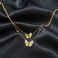 Luxe Pink Crystal Butterfly Necklace jewellery product view 3
