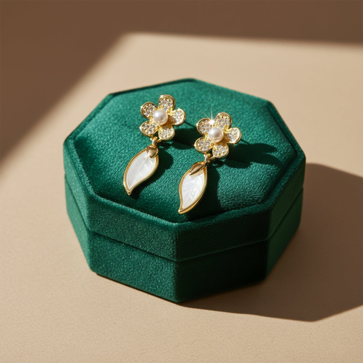 Nazakat Pearl Flower Earrings jewellery product view 4