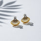 Shell Crystal Gold Stud Earrings jewellery product view 10