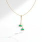 Luxe Emerald Fan Drop Necklace jewellery product view 4