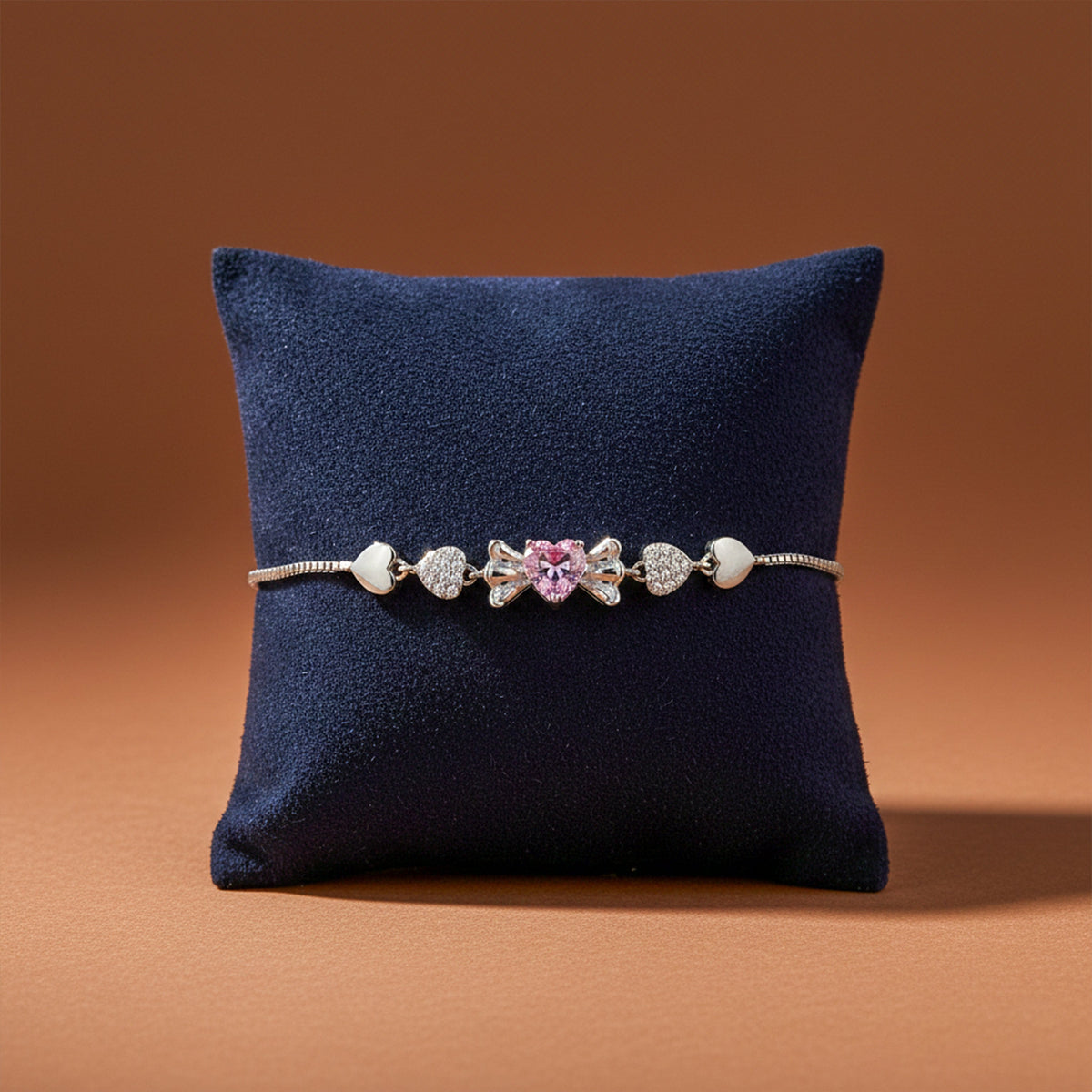Cupid’s Pink Heart Diamond Bracelet jewellery product view 3