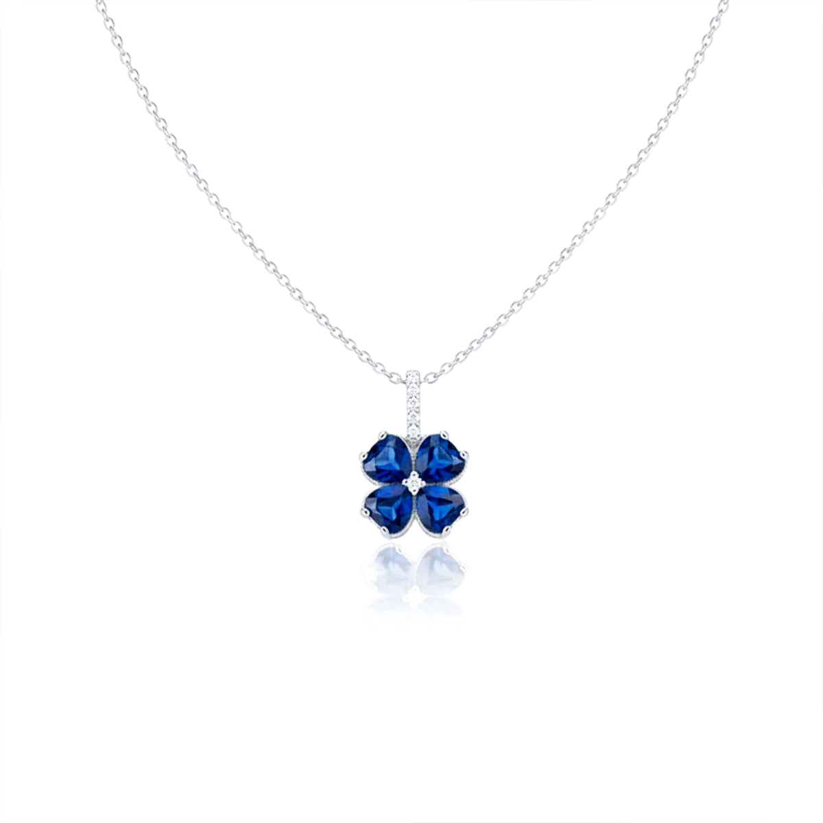 Aurielle Sapphire Bloom Necklace jewellery product view 7