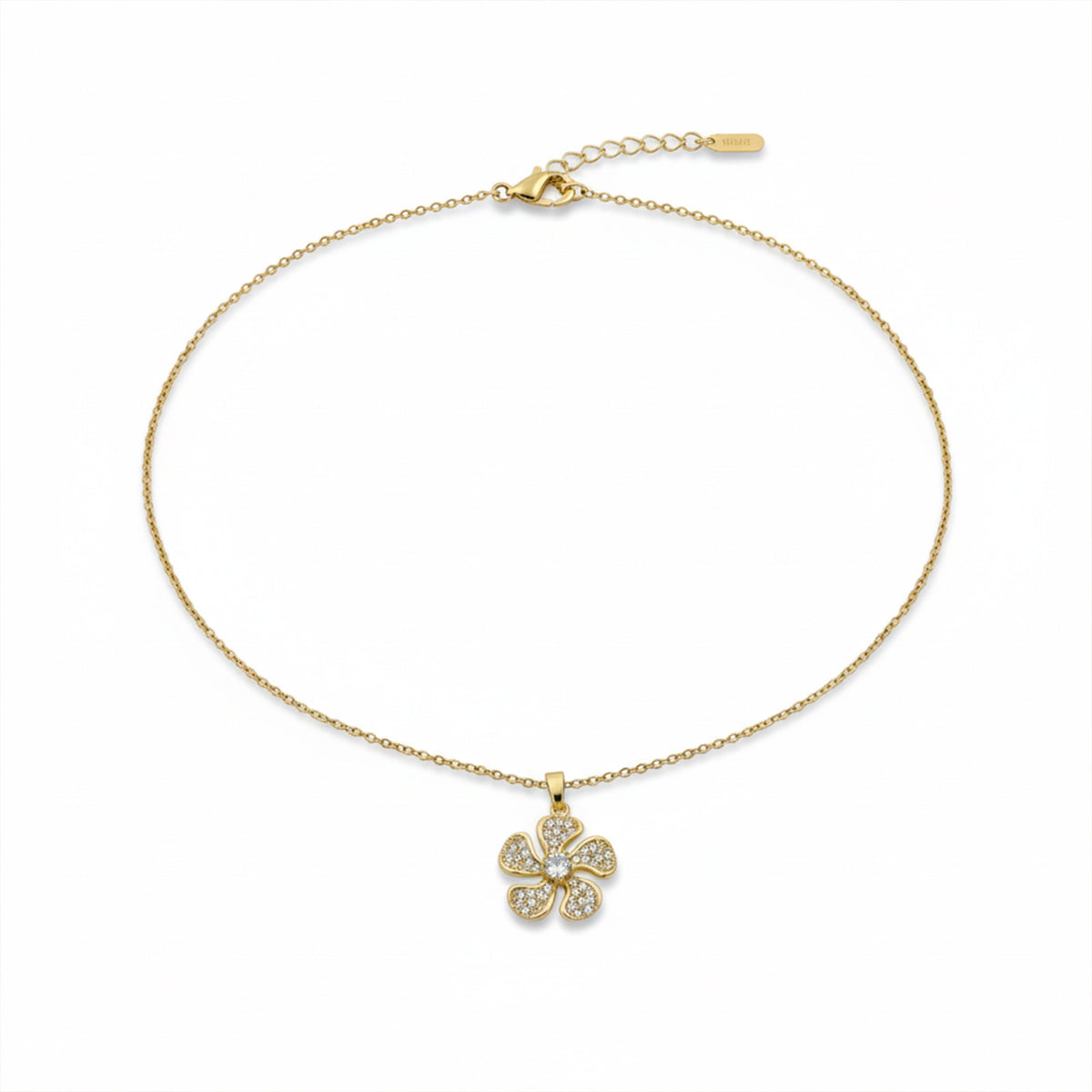 Veloura Diamond Flower Charm Necklace jewellery product view 5