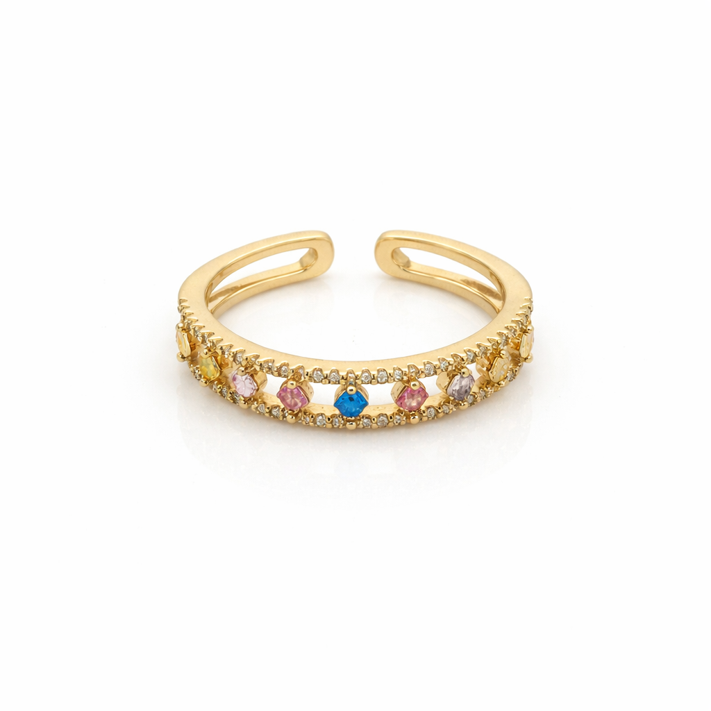 Multicolor Gemstone Open Band Ring jewellery product view 5