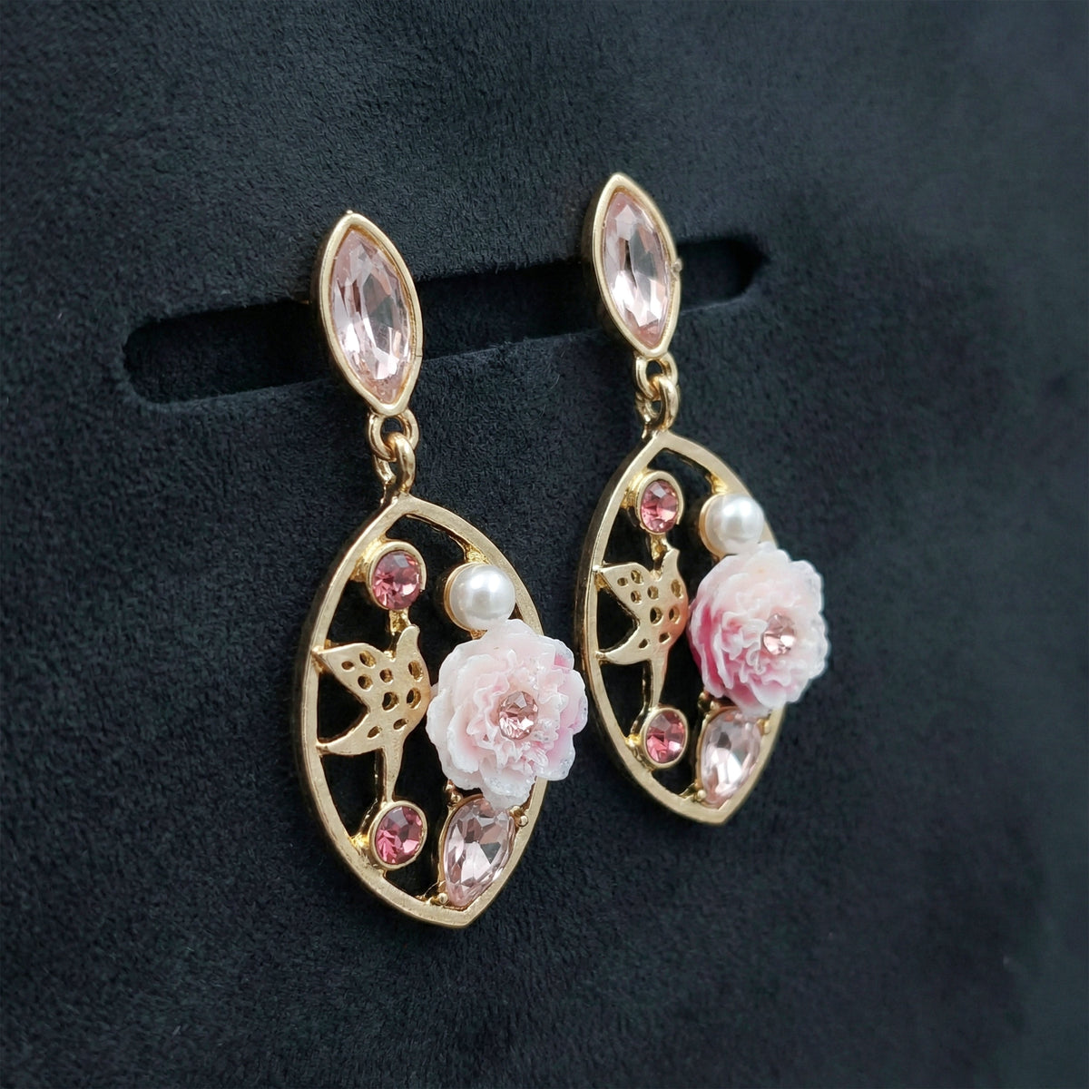 Pink Pearl Elegance Drops Earrings jewellery product view 1