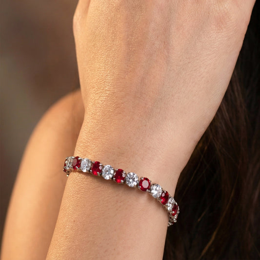 Crimson Royale Tennis Bracelet jewellery product view 1